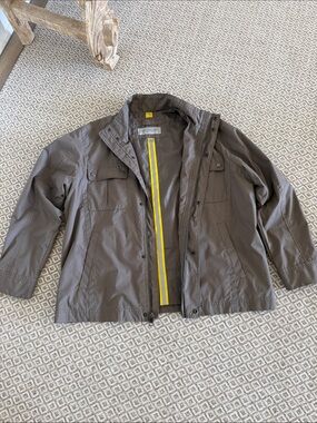 Marc New York Men's Lightweight Gray Utility Jacket with Yellow Interior Trim
